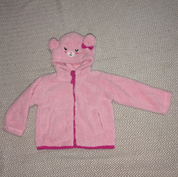 Wonderkids Fuzzy Pink Hoodie with Ears - Picture 1 of 7